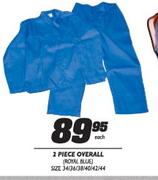 2 Piece Overall (Royal Blue) Size 34/36/38/40/42/44-each