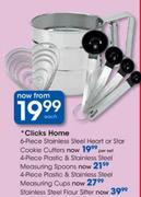 Clicks Home Plastic & Stainless Steel Measuring Spoons-4 Piece Each