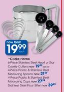 Clicks Home Plastic & Stainless Steel Measuring Cups-4 Piece Each