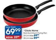 Clicks Home Red Aluminium Frying Pan-28cm Each
