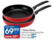 Clicks Home Red Aluminium Frying Pan-24cm Each