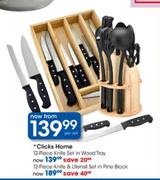 Clicks Home 12-Piece Knife & Utensil Set In Pine Black-Per Set