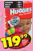 Huggies Dry Comfort Disposable Nappies Junior-58's Per Pack