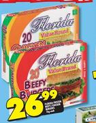 Florida Frozen Beefy/Chicken Burgers-1kg