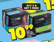 Kotex Maxi Pads With Wings Assorted-8/10's Per Pack