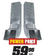 Square Galyanized Downpipe Crimped Shoe-Each