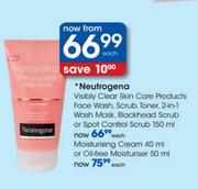 Neutrogena Visibly Clear Skin Care Moisturising Cream-40ml Or Oil Free Moisturising-50ml Each