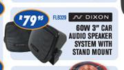 N Dixon 60W 3" Car Audio Speaker System With Stand Mount