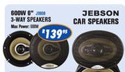 Jebson Car Speakers 600W 6" 3-Way Speakers