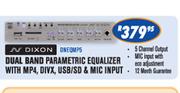 N-Dixon Dual Band Parametric Equalizer With MP4,Divx,USB/SD & Mic Input