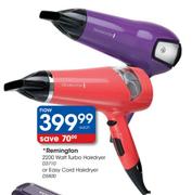 Remington Turbo Hairdryer-2200W Or Easy Cord Hairdryer-D5800