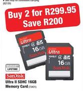 Sandisk Ultra II SDHC 16GB Memory Card-2's