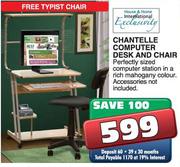 Chantelle Computer Desk and Chair