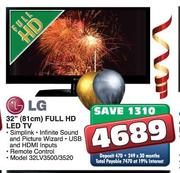 LG 32" (81cm) Full HD LED TV (32LV3500/3520)