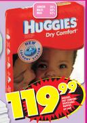 Huggies Dry Comfort Disposable Nappies Junior-58's/Maxi-68's/Midi-82's Per Pack
