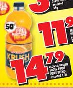 Clover Krush 100% Fruit Juice Blend Assorted-1.5l