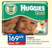 Huggies Gold Jumbo Pack Junior,Midi,Maxi Or Maxi Plus Disposable Nappies-Per Pack