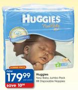 Huggies Newborn Jumbo Pack of 88 Disposable Nappies-Per pack