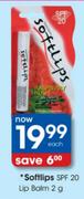Softlips SPF 20 Lip Blam-2g Each