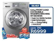 Samsung Silver Front Load Eco Bubble Washing Machine (WF0804W8N)