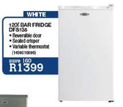 defy 120l bar fridge