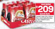 Castle Lager (Non Returnable Bottles) 24X330ml Or Cans 24X330ml-Per Case