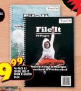 94 Page A4 Spiral File It Book Assorted-Each