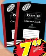 Premier 192 Page A4 Counter Book Each