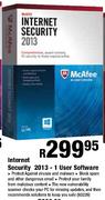 McAfee Internet Security 2013-1 User Software