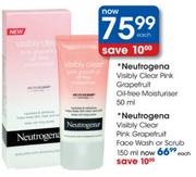 Neutrogena Visibly Clear Pink Grapefruit Oil-Free Moisturiser-50ml Each