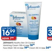 Johnson's Healthy Skin Oil Control Face Wash-100ml Each