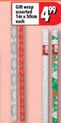 Gift Wrap Assorted-1mx50cm Each