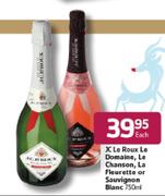 JC Le Roux Le Domaine, La Chanson, La Fleurette Or Sauvignon Blanc-750ml Each