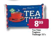 Tea Time Tagless Teabags-100's