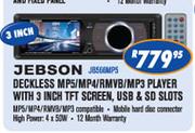 Jebson Deckless MP5/MP4/MP3 Player With 3" TFT Screen,USB & SD Slots