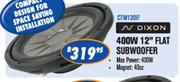 Dixon 400W 12" Flat Subwoofer