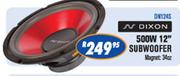 Dixon 500W 12" Subwoofer