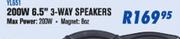 Jebson Car Speakers 200W 6.5" 3-Way Speakers