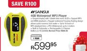 Sansui 4GB Waterproof MP3 Player