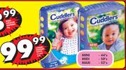 Cuddlers Dispomable Mini-44's/Midi-50's/Maxi-52's Nappies-Per Pack Each