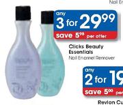 Clicks Beauty Essentials Nail Enamel Remover-3's