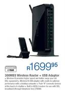 300MBS Wireless Router + USB Adaptor