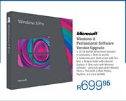 Microsoft Windows 8 Professional Software Version Upgrade