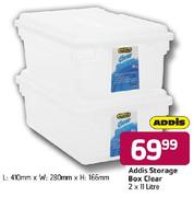 Addis Storage Box Clear-2 x 11 Litre