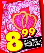 St. Valentine Medium Gift Bag Assorted-Each