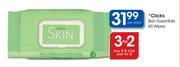 Clicks Skin Essentials Wipes-60's