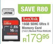 SanDisk SDHC Ultra II Memory Card-16GB