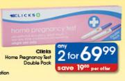 Clicks Home Pregnancy Test Double Pack