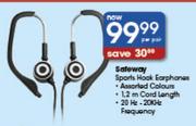 Safeway Sports Hook Earphones-Per Pair