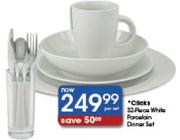 Clicks White Parcelain Dinner Set-32Pcs.